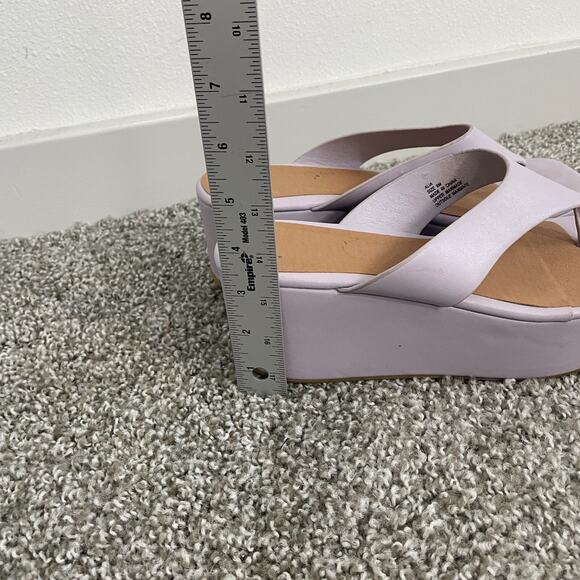 LSpace x Matisse Sandals Heels Women 9 Lilac Wedge Thong Slip On Resort Vacation - Picture 3 of 8